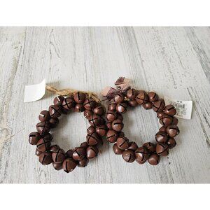 Bell wreath ornament set living quarters Xmas country folk tree